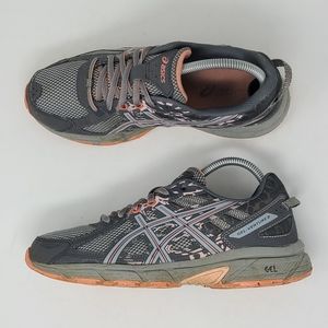 Asics Gel Venture 6 T7G6N Running Hiking Trail Shoes Gray Pink Size 8 EUC